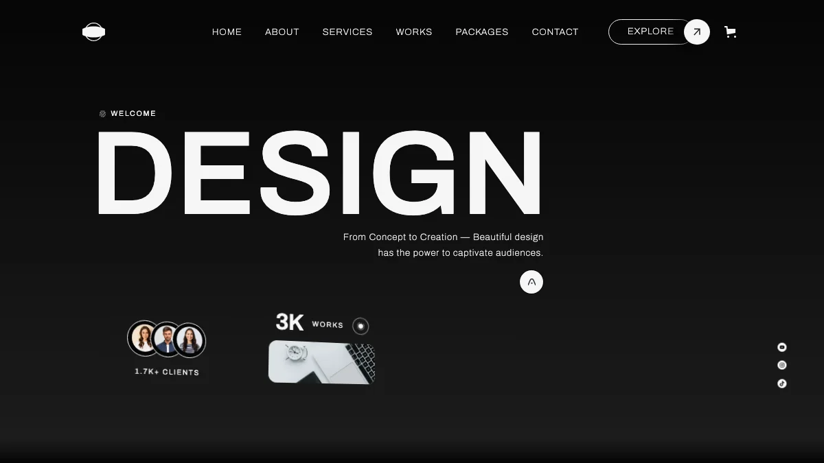 Screenshot of the 3Dbento Agency theme homepage