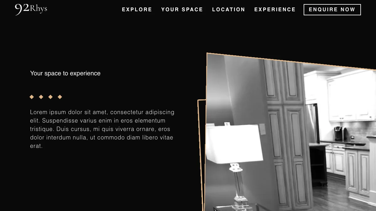 Screenshot of the 92 Rhys theme homepage