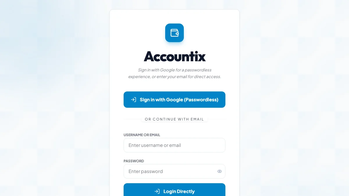 Screenshot of the Accountix theme homepage