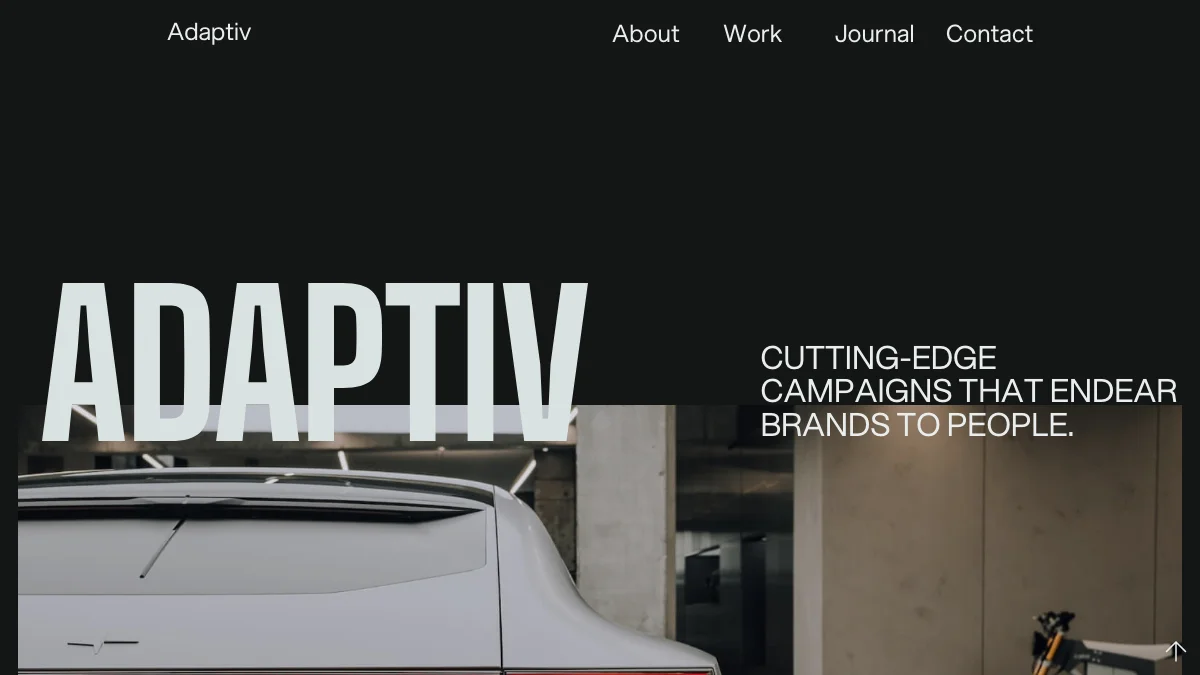 Screenshot of the Adaptiv theme homepage