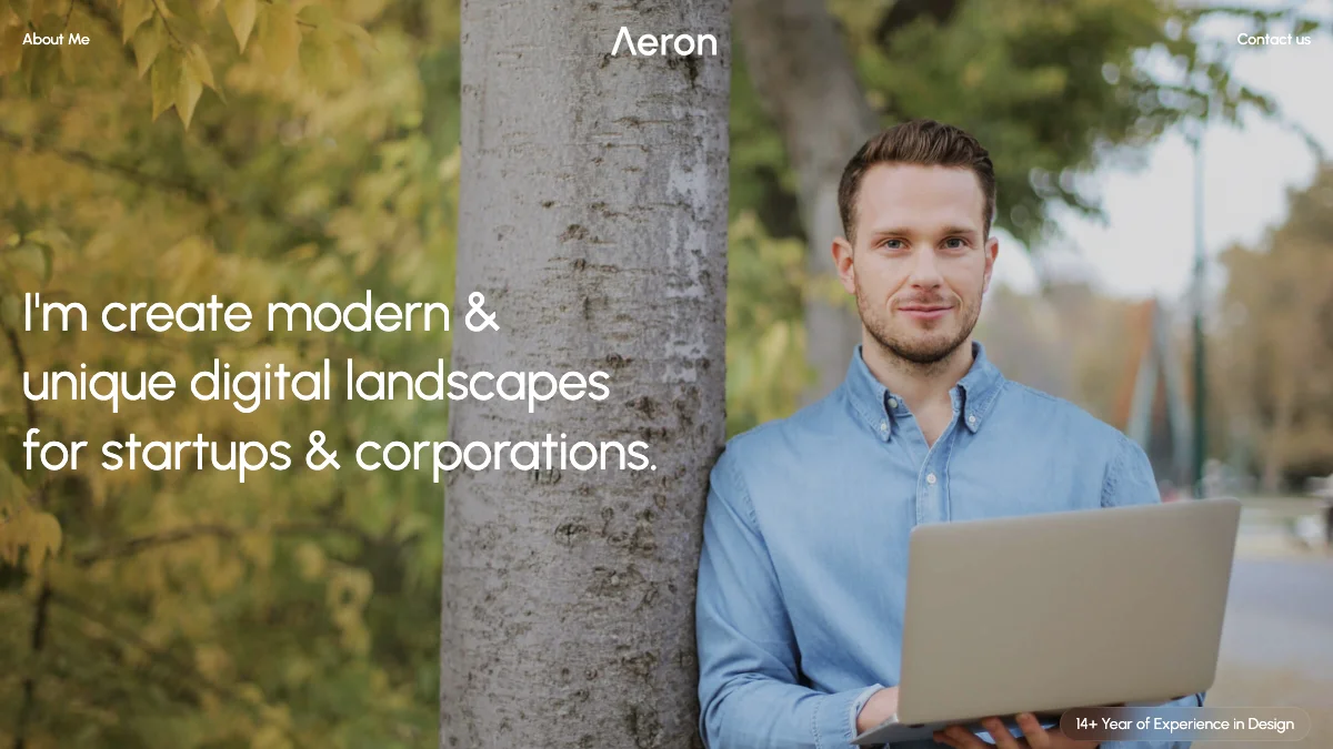 Screenshot of the Aeron theme homepage