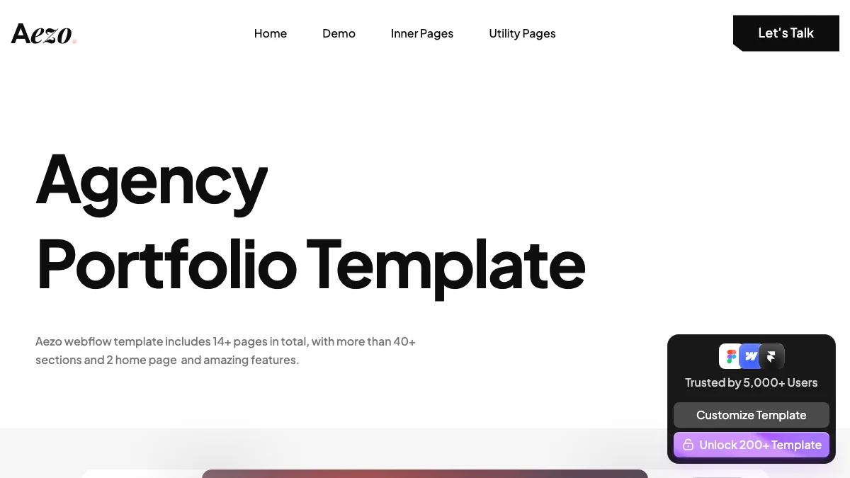 Screenshot of the Aezo theme homepage