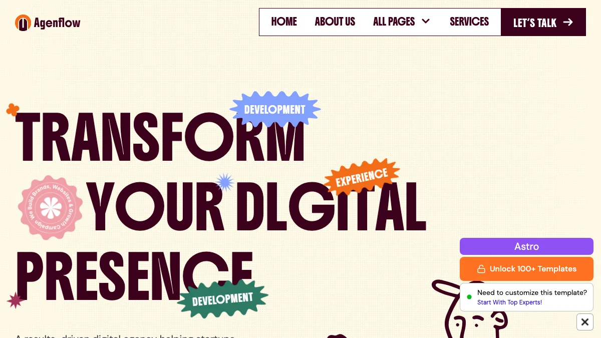 Screenshot of the Agenflow theme homepage