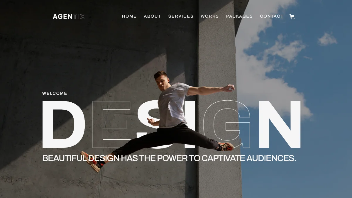 Screenshot of the AGENTIX Agency theme homepage