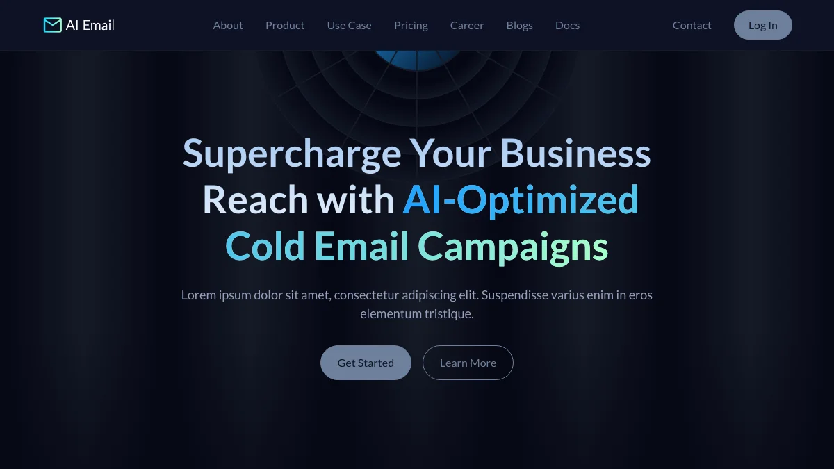 Screenshot of the AI Email theme homepage