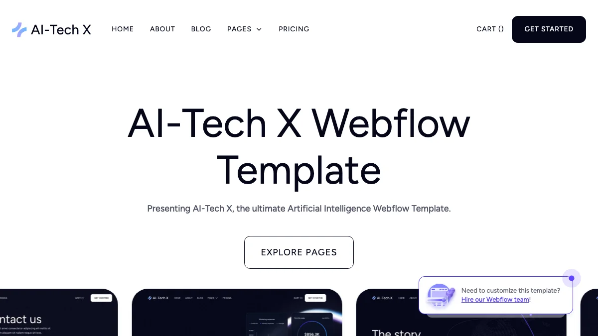 Screenshot of the AI-Tech X theme homepage