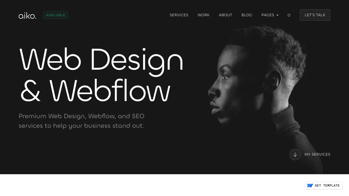 Screenshot of the Aiko theme homepage