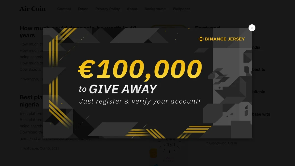 Screenshot of the AirCoin theme homepage