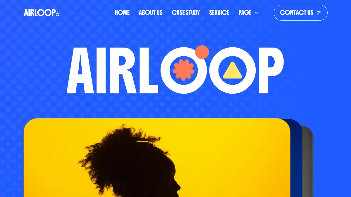 Screenshot of the Airloop theme homepage