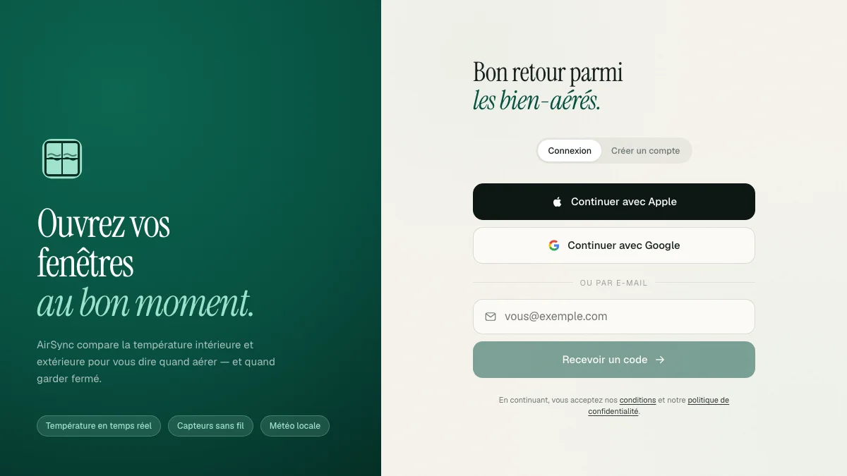 Screenshot of the AirSync theme homepage