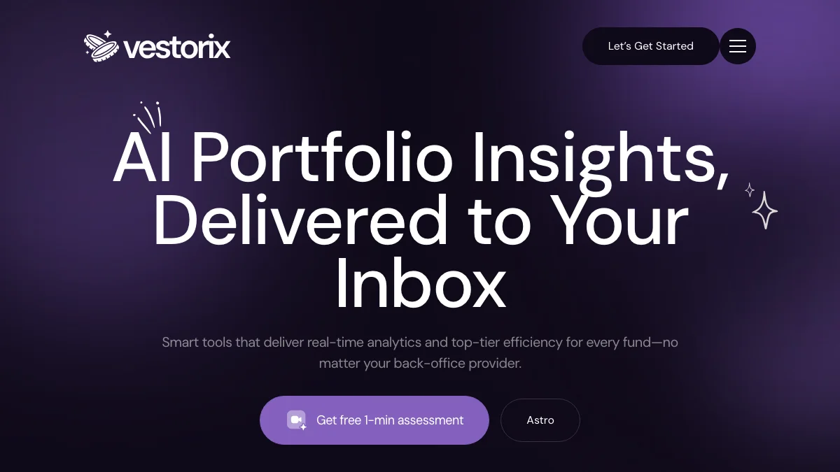 Screenshot of the Vestorix theme homepage