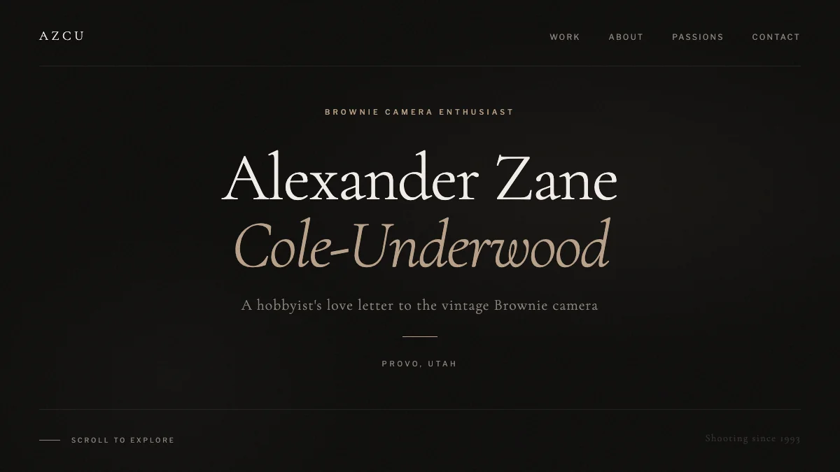 Screenshot of the Alexander theme homepage
