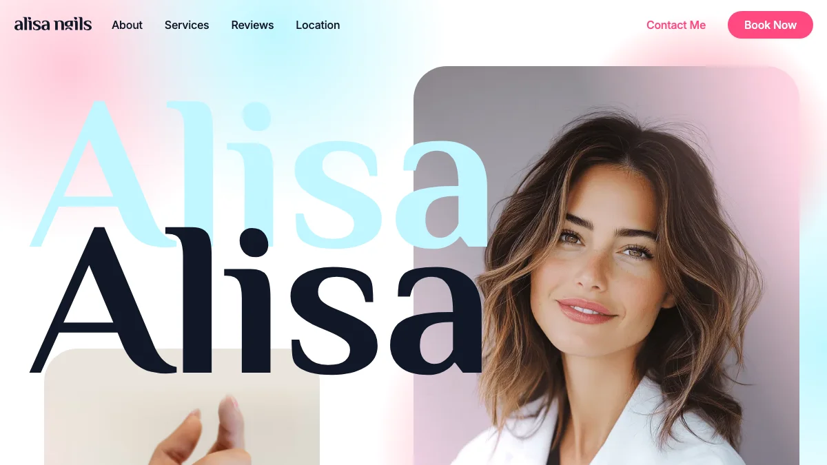 Screenshot of the Alisa Nails theme homepage