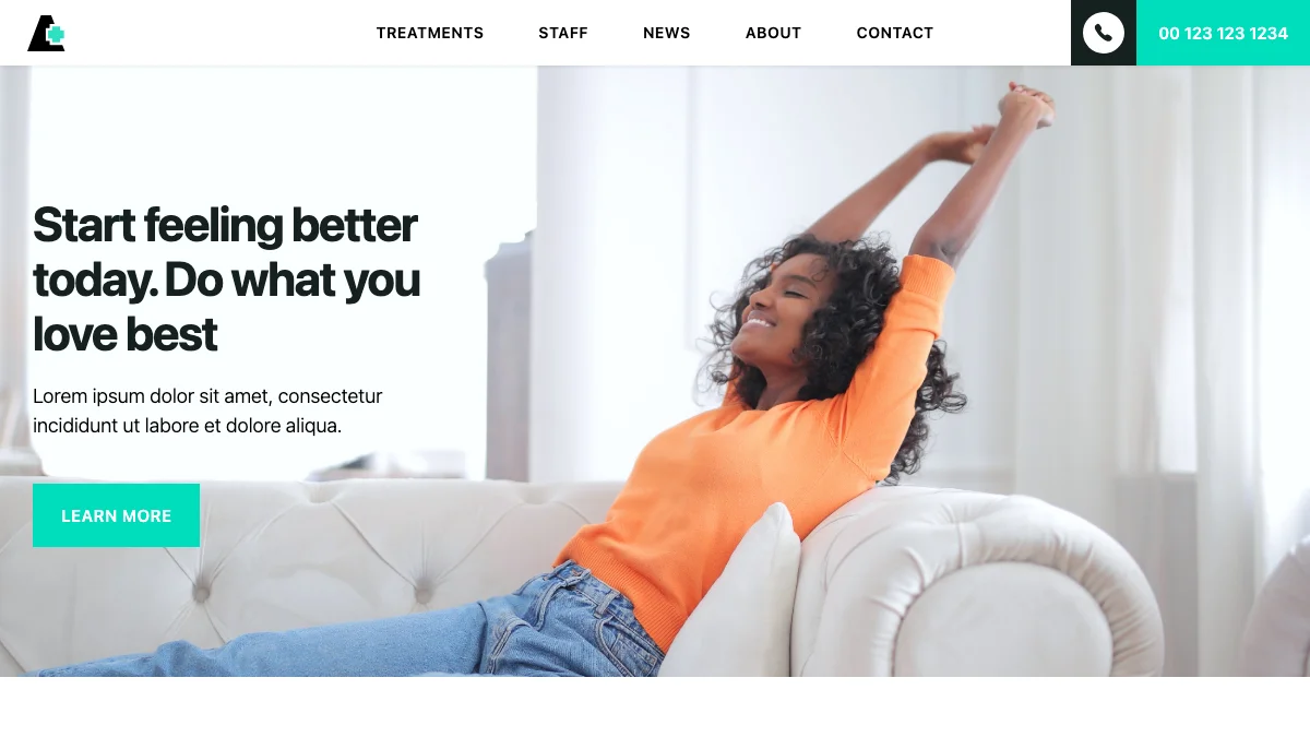 Screenshot of the Alphamed theme homepage