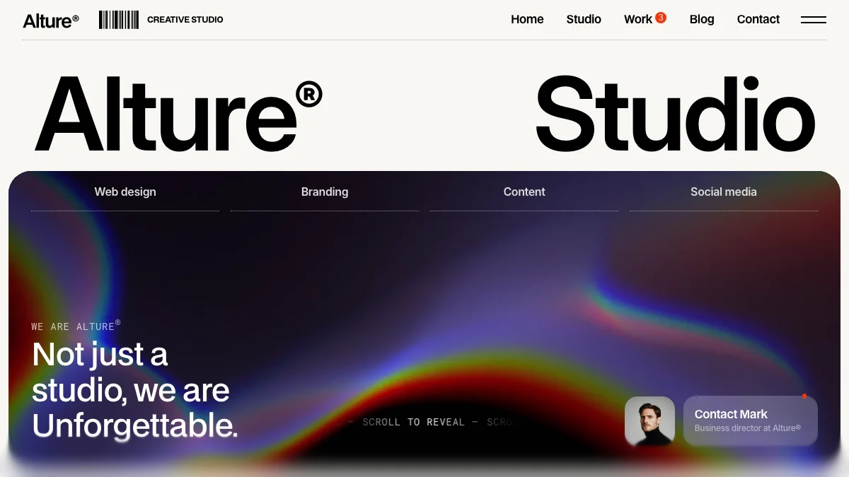 Screenshot of the Alture theme homepage