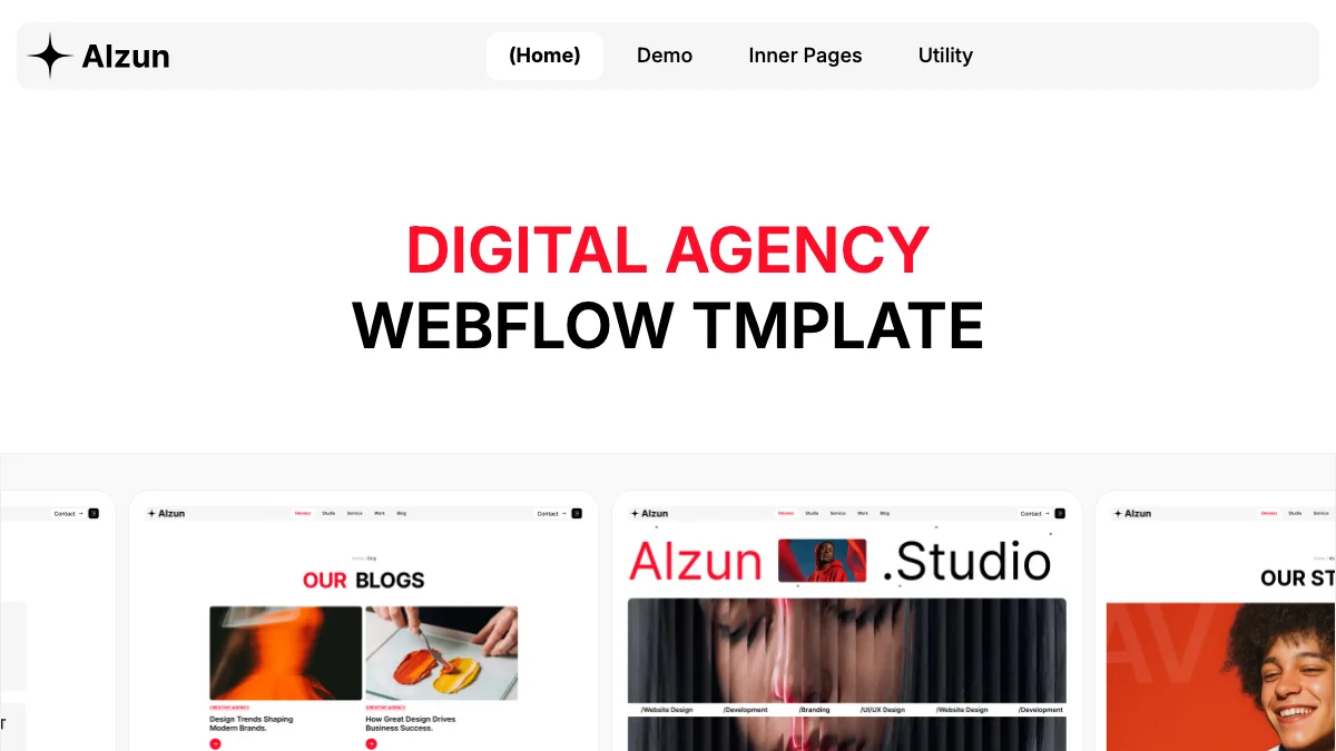 Screenshot of the Alzun theme homepage