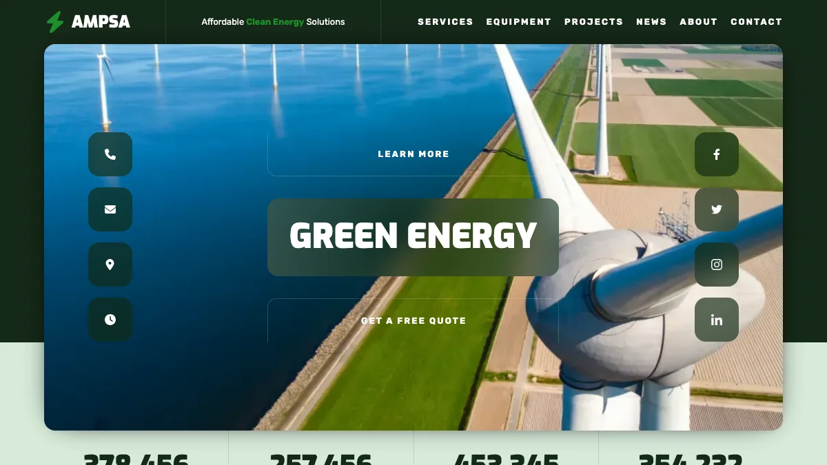 Screenshot of the Ampsa theme homepage