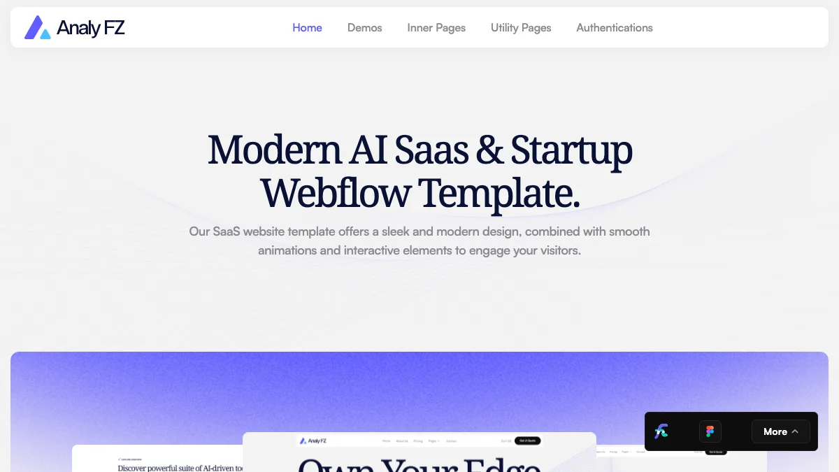 Screenshot of the Analy FZ theme homepage
