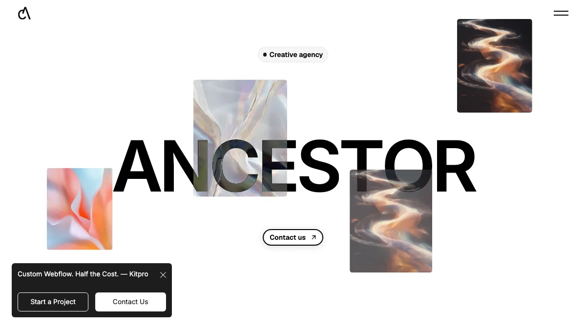 Screenshot of the Ancestor theme homepage