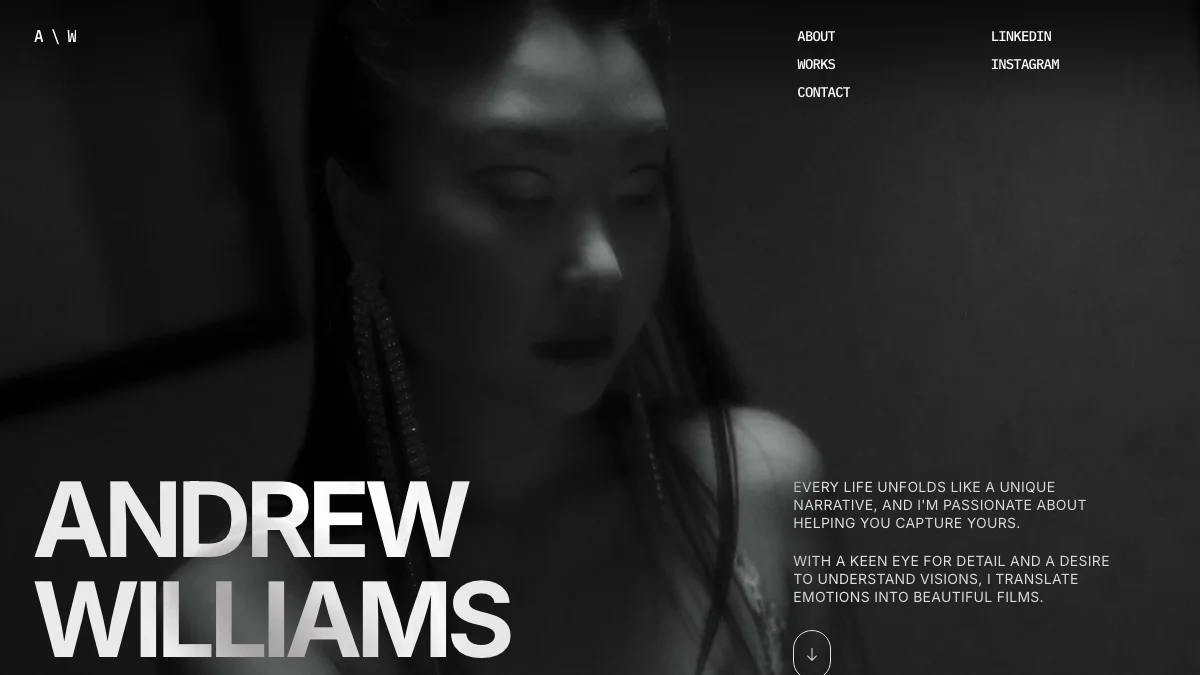 Screenshot of the Andrew Williams theme homepage