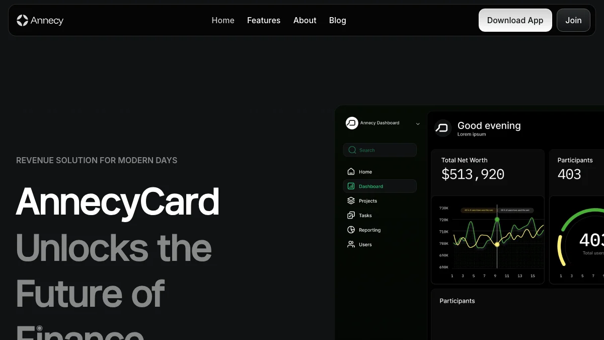 Screenshot of the Annecy theme homepage
