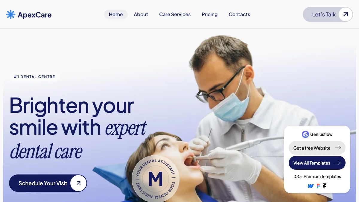 Screenshot of the ApexCare theme homepage