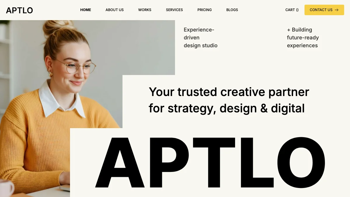 Screenshot of the Aptlo theme homepage