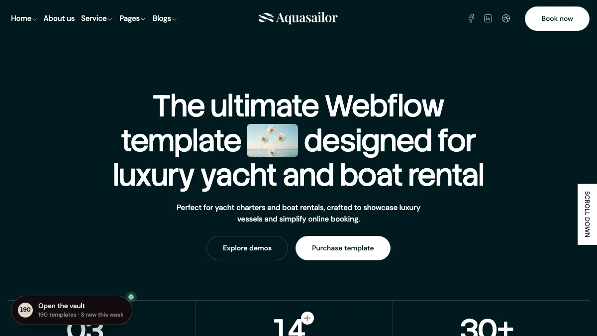 Screenshot of the Aquasailor theme homepage