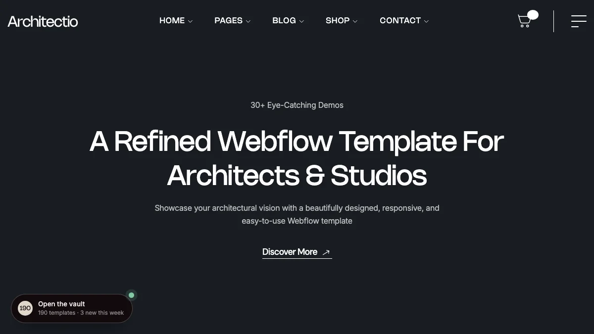 Screenshot of the Architectio theme homepage