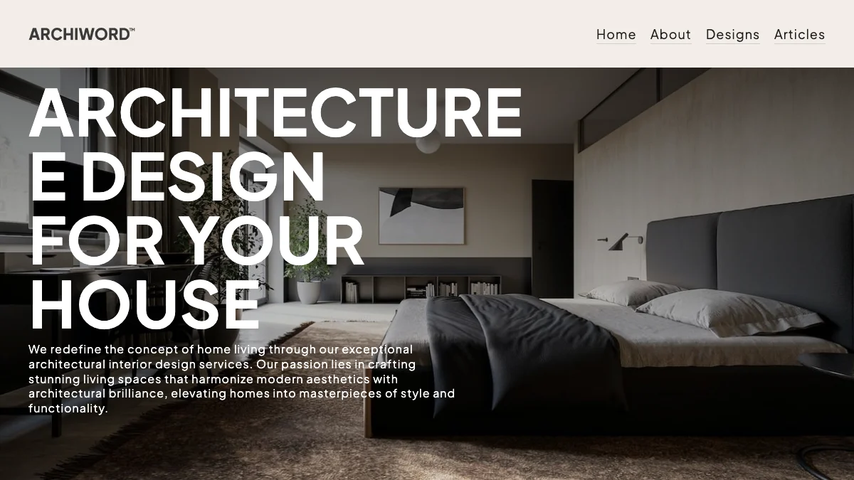 Screenshot of the ArchiWord theme homepage