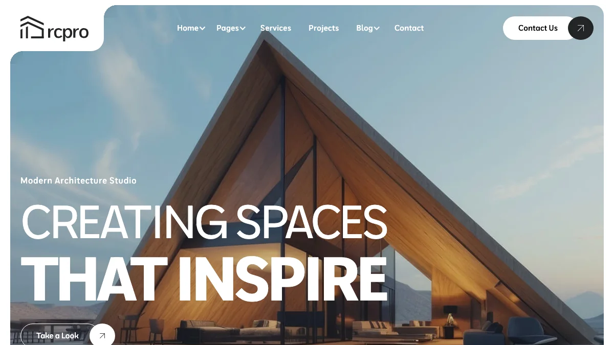 Screenshot of the Arcpro theme homepage