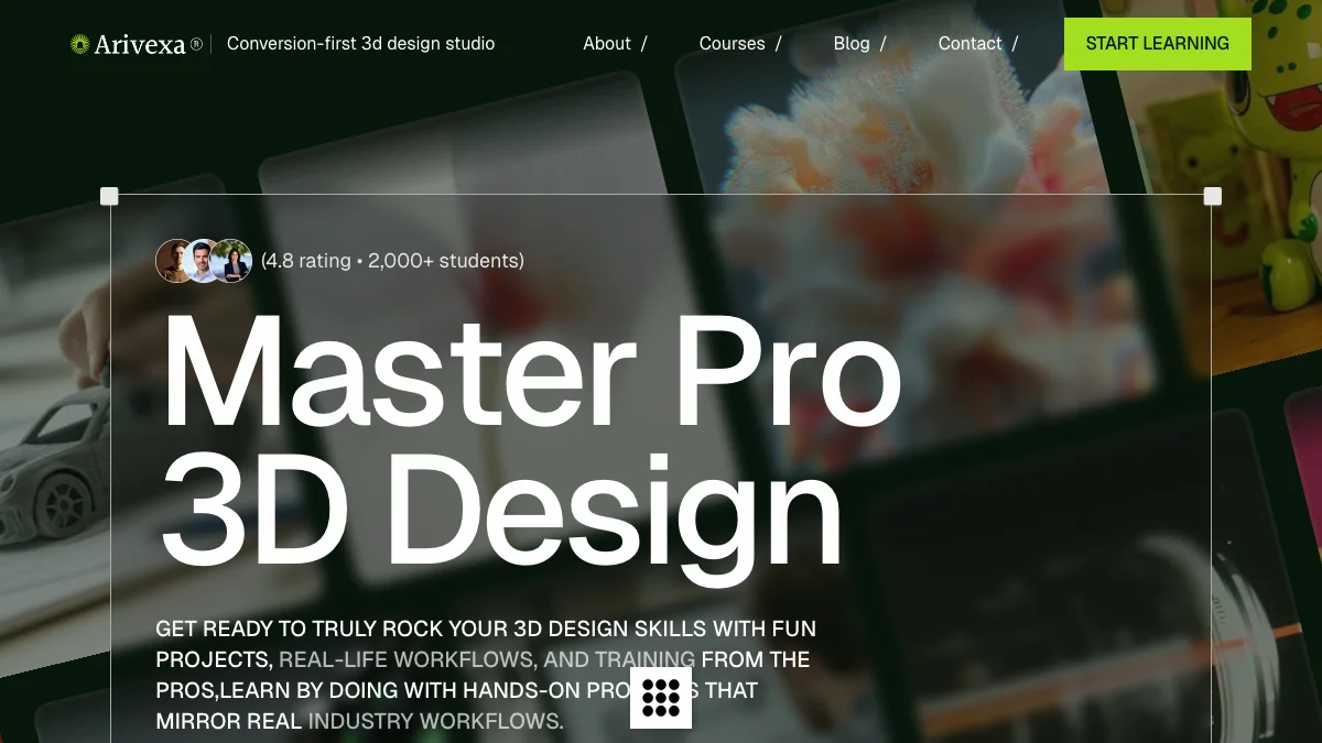 Screenshot of the AriVexa theme homepage