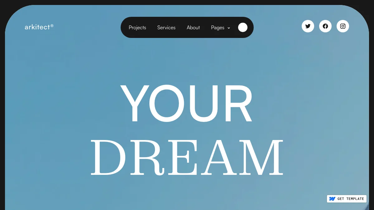 Screenshot of the Arkitect theme homepage