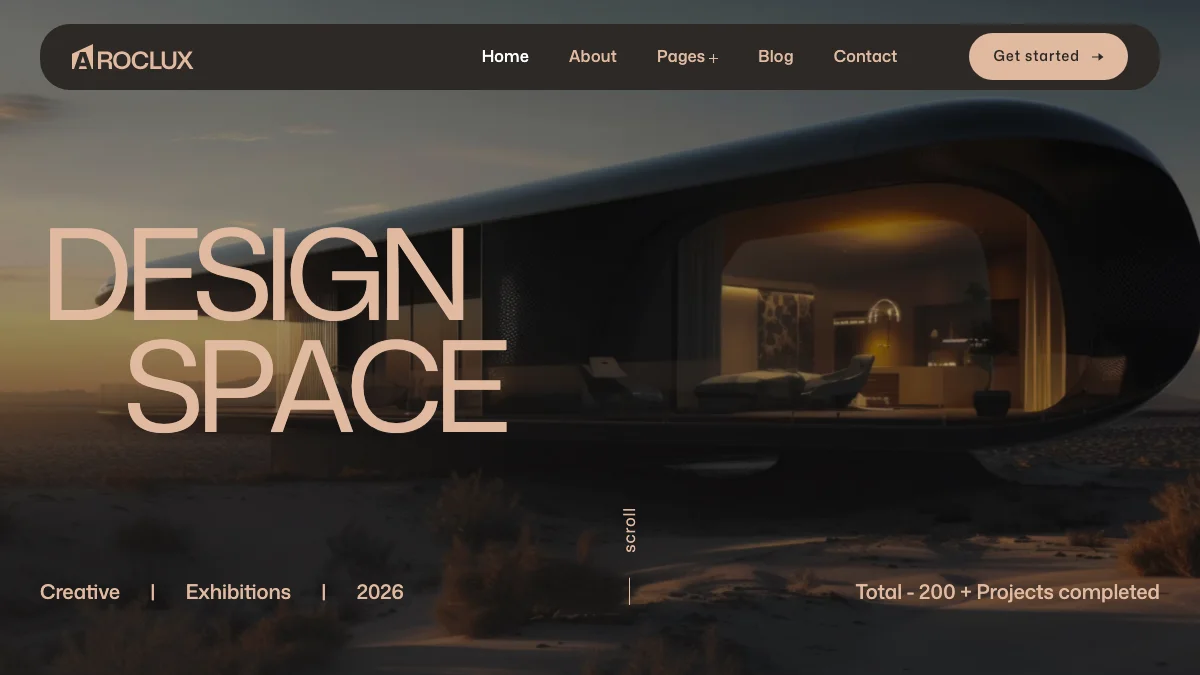Screenshot of the Aroclux theme homepage