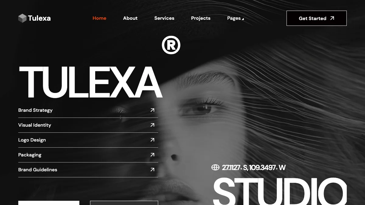 Screenshot of the Tulexa theme homepage