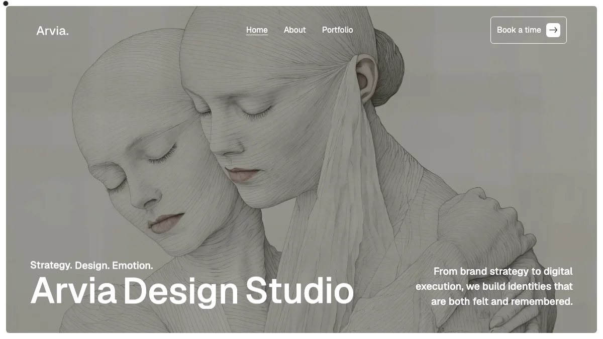 Screenshot of the Arvia theme homepage
