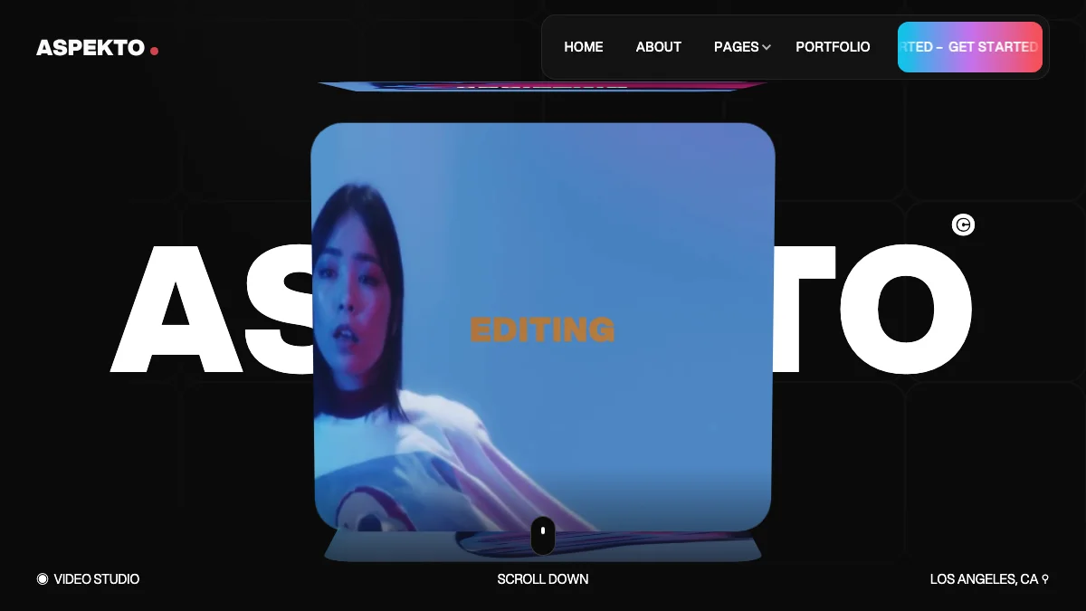 Screenshot of the Aspekto theme homepage