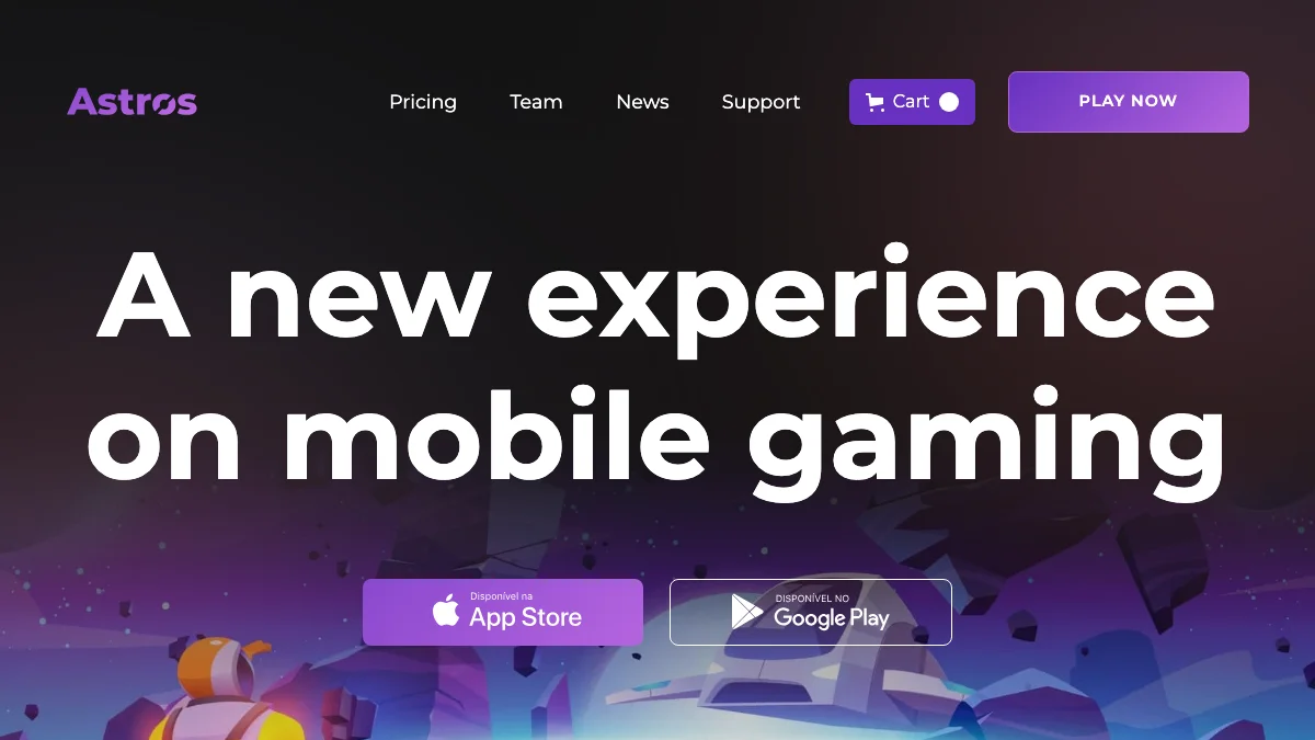 Screenshot of the Astro theme homepage