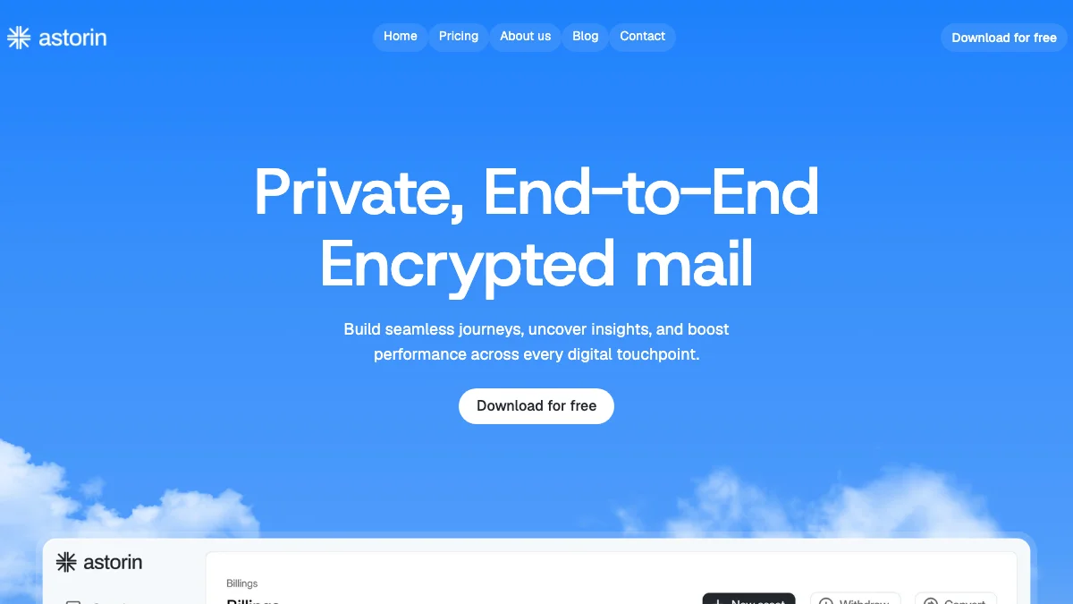 Screenshot of the Astroin theme homepage