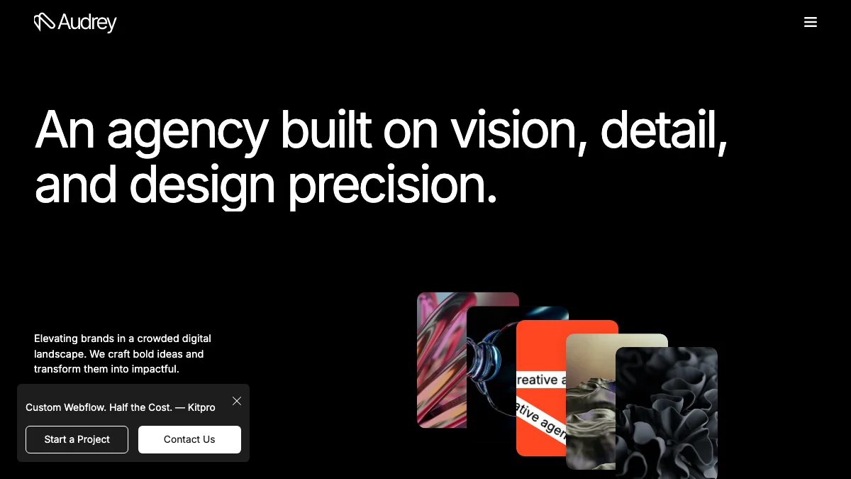 Screenshot of the Audrey theme homepage