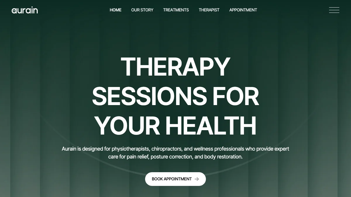 Screenshot of the Aurain theme homepage