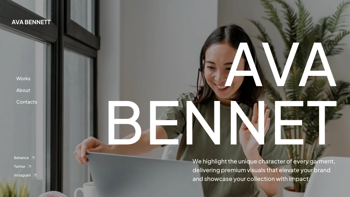 Screenshot of the Ava Bennet theme homepage
