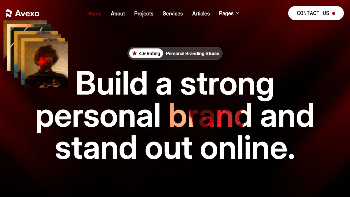 Screenshot of the Avexou theme homepage