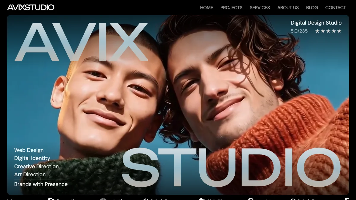 Screenshot of the Avix-Studio theme homepage