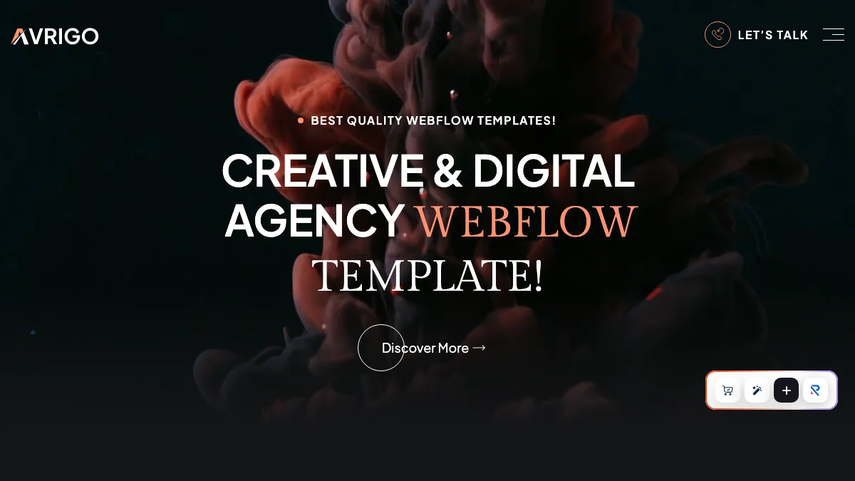 Screenshot of the Avrigo theme homepage
