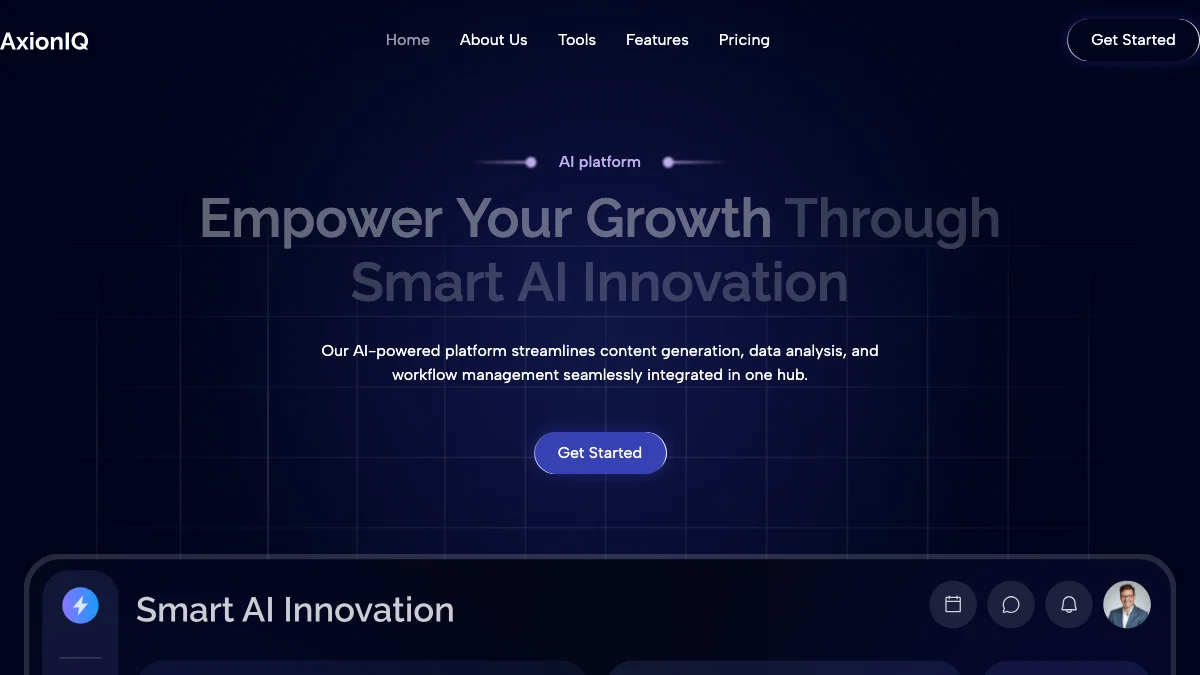 Screenshot of the Axioniq theme homepage