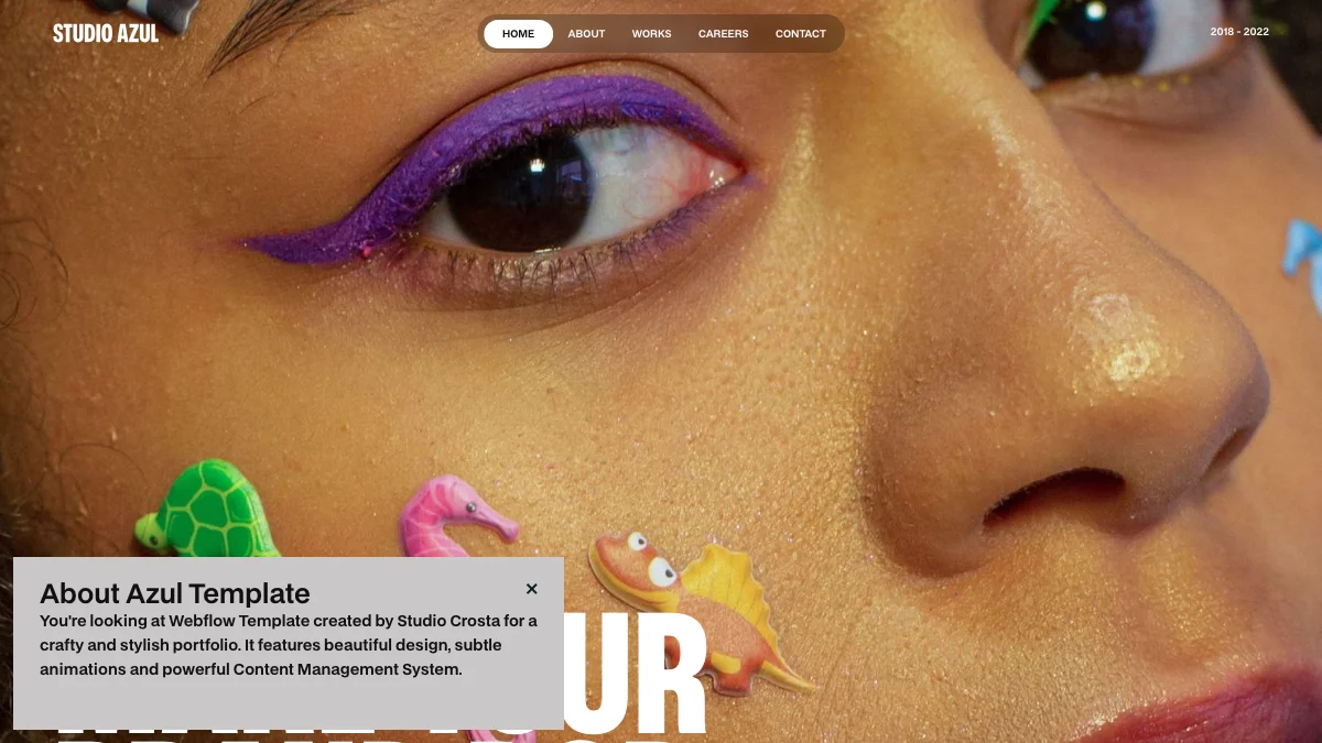 Screenshot of the Azul theme homepage