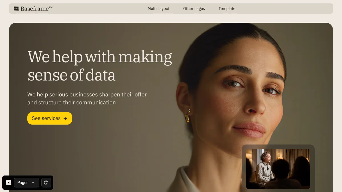 Screenshot of the Baseframe theme homepage
