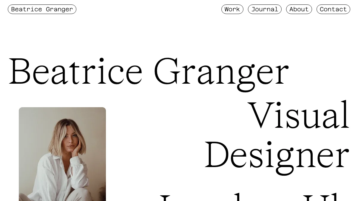 Screenshot of the Beatrice theme homepage