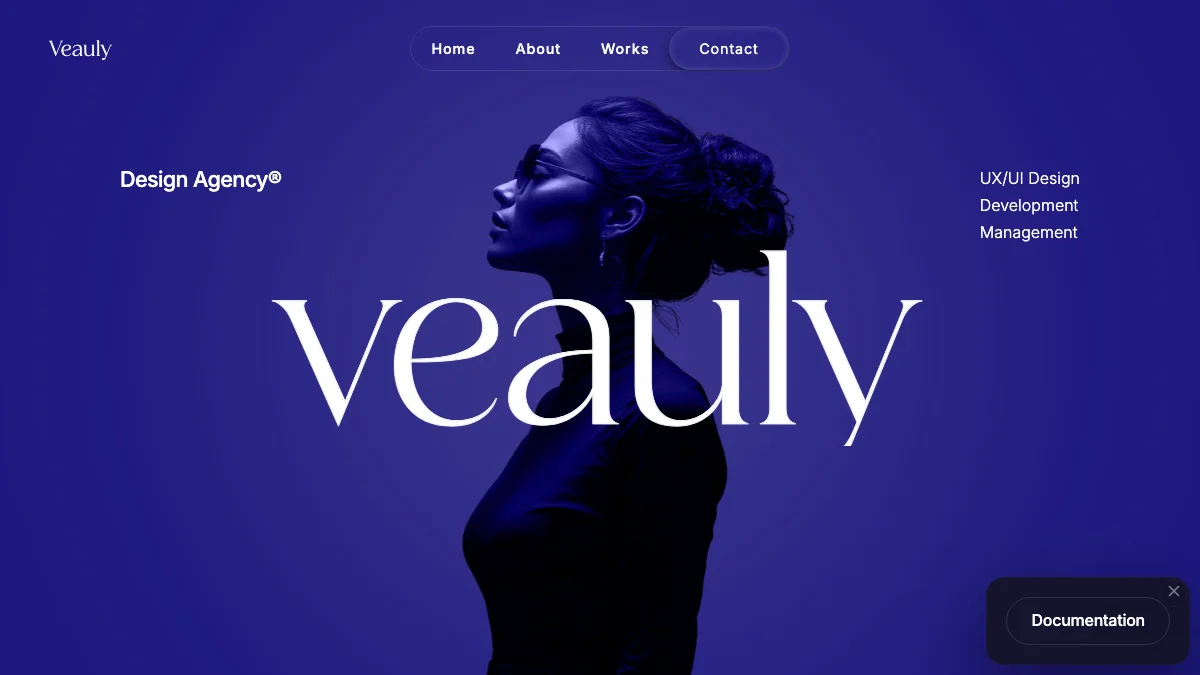 Screenshot of the Veauly theme homepage